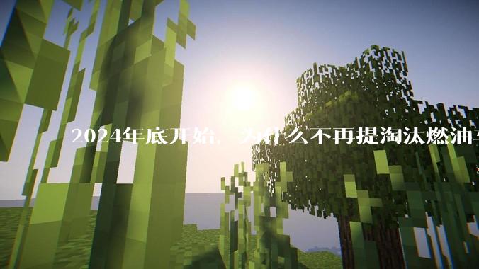 2024年底开始，为什么不再提淘汰燃油车了？